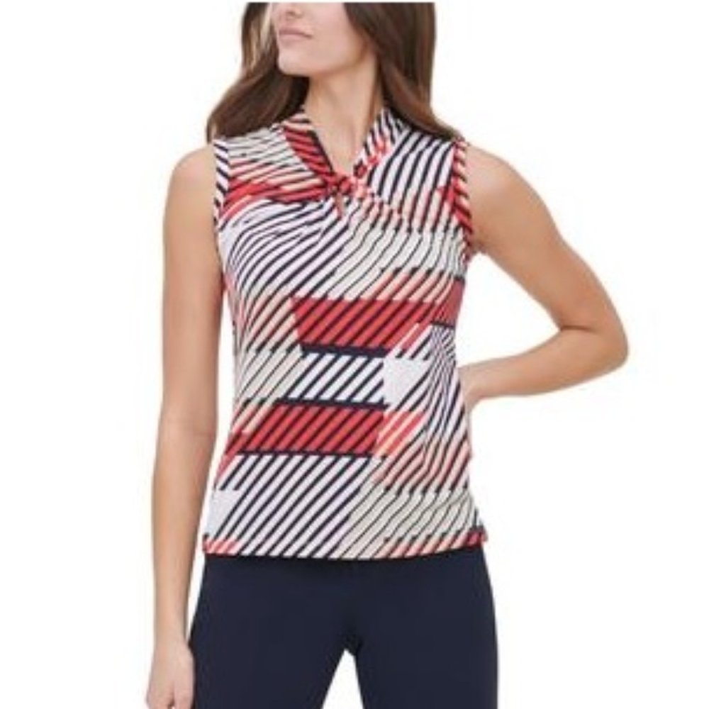 Tommy Hilfiger Printed Knot-Neck Top
